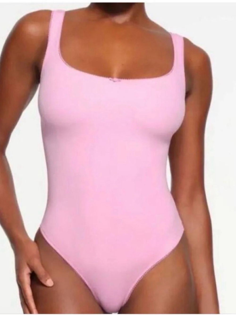 🌸 SKIMS Fits Everybody Square Neck Bodysuit | Bubble Gum | XL | NWT 🏷️
